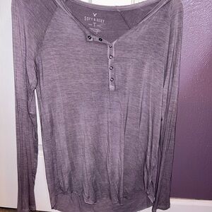 Women's gray Long Sleeve Top